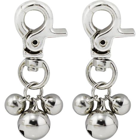 Ensemble de grelots pour colliers d'animaux - 2 pendentifs avec 3 grelots suspendus pour chiens et chats (1/5)