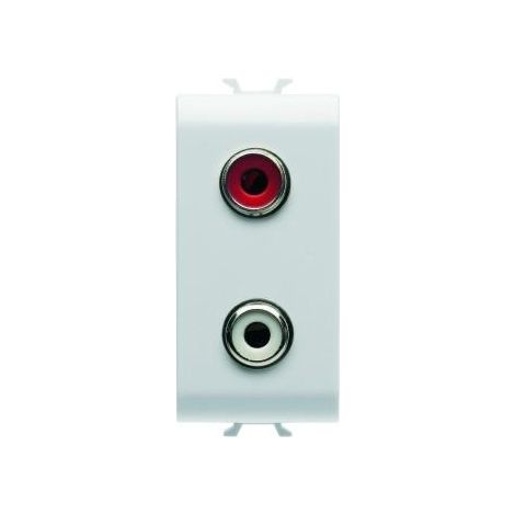 CONNECTEUR DOUBLE RCA 1M CHORUS BLANC GEWISS GW10453