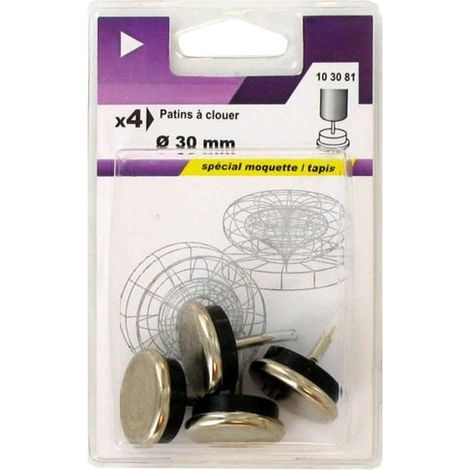 Patin à clouer en métal pour meubles, 30 mm, 4 unités (1/2)
