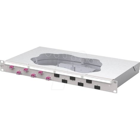 Metz Connect OpDAT fix2 Patchfeld splice 6xLC-D OM4 Panneau de brassage 483 mm (19) 1 UH gris