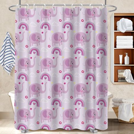 Rideau polyester pour douche 180x180 Épais polyester pour salle de bain pour baignoire asymétrique (1/5)