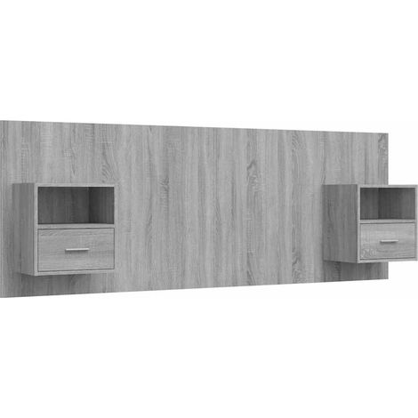 Maison Exclusive - Cabecero de cama con mesitas madera contrachap (1/5)