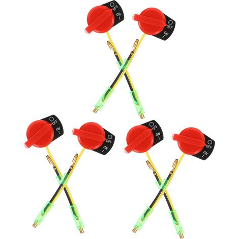 Interrupteur Marche/arrêt Double Fil en Plastique et Cuivre pour Tondeuse à Gazon, 6 Pièces, Design Facile à Utiliser, Fournitures Sûres et Fiables pour Machines à Essence (1/5)