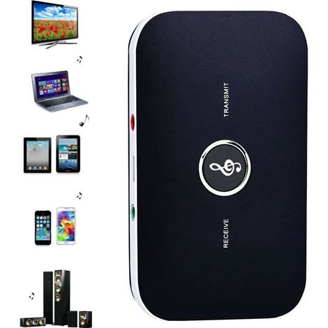 Rt-B6 2-in-1 Bluetooth trasmettitore e ricevitore adattatore audio wireless con audio Hifi da 3,5 mm per smartphone-Tv-Pc