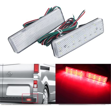 Kit 2 Fanali Posteriori A Led Trasparente Con Luce Bianco Rosso Per Opel Vauxhall Vivaro Movano Renault Master Trafic Nissan Primastar (1/3)