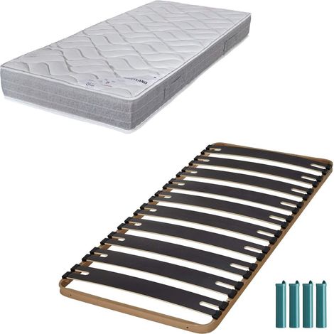 Matelas mousse + Sommier métal C310 90x190 Maryland - Hauteur 20 cm - Soutien ferme (1/5)