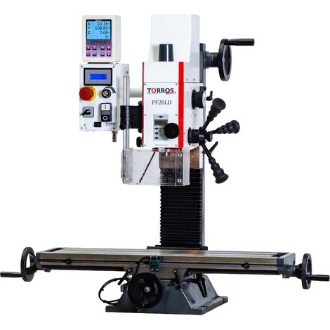 Torros – Perceuse-fraiseuse 850W avec affichage digital – Raccord CM2/M10 – Angle réglable – Déplacement longitudinal 480 mm – Pour bois dur (1/5)