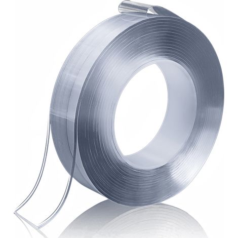Cinta adhesiva de doble cara Nano Tape ultrarresistente, multiusos y removible, de 5 cm x 5 m, para montaje en pared, vidrio, cerámica y plástico. Adhesivo fuerte y fácil de quitar.