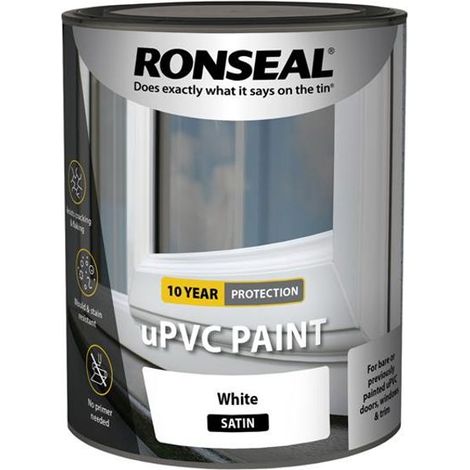 Ronseal 39392 uPVC Paint White Satin 750ml RSLUPVCWS750 (1/3)