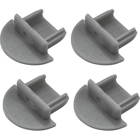 Kit de 4 Embouts pour Profilé LED Encastré, Accessoires pour Bandes LED, Idéals pour Finition et Protection des Extrémités du Profilé, Aluminium