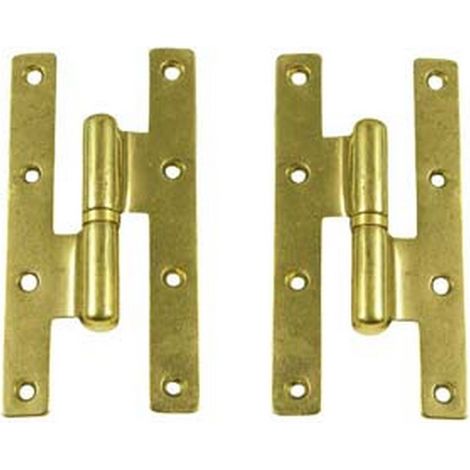 2PZ CERNIERE PAUMELLES IN OTTONE LUCIDO - mm.60x120h. SX