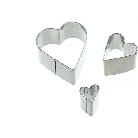 Sweetly Does It Cortadores de Fondant para Decoración de Tartas, Diseño de Corazones, Acero Inoxidable, 3 piezas