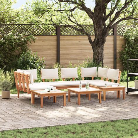 Gartensofa-set 4 pcs Braun und Creme (1/5)