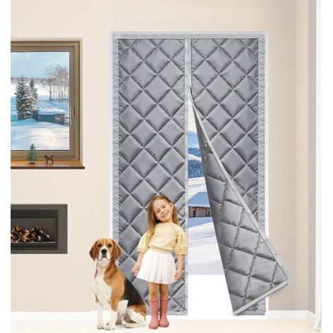Rideau de Porte Isolant Thermique Magnétique 80 x 200 cm Rideau Thermique Porte D'entrée, Sans Perça (1/4)