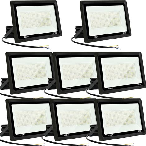 8 200W Projecteur LED,spot led extérieur 20000LM Super Brillant Projecteur LED Exterieur IP66 Etanche Projecteur Exterieur Led 6500K Blanc Froid Projecteur Led pour Garage, Jardin, Terrace, Cour (1/5)