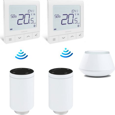 Pack 2 têtes connectées + centrale + 2 thermostats sans fil - Salus (1/3)