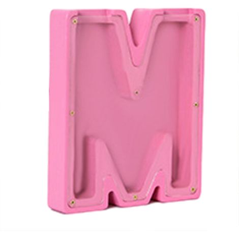 Tirelire simple en forme de lettre majuscule élégante et pratique pour économiser de l'argent cadeau idéal pour la fête des enfants - M (1/4)