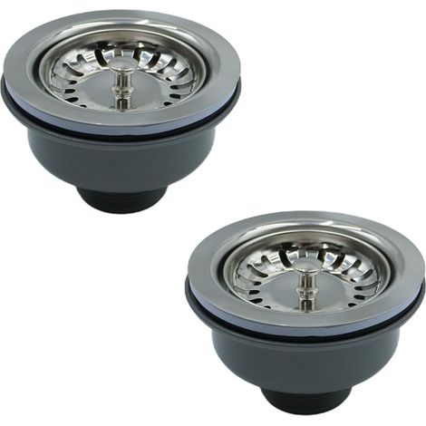 Lot de 2 paniers de vidange en Acier Inoxydable pour évier, diamètre 110 mm, pour Trous d'évier de 83 à 90 mm (1/5)