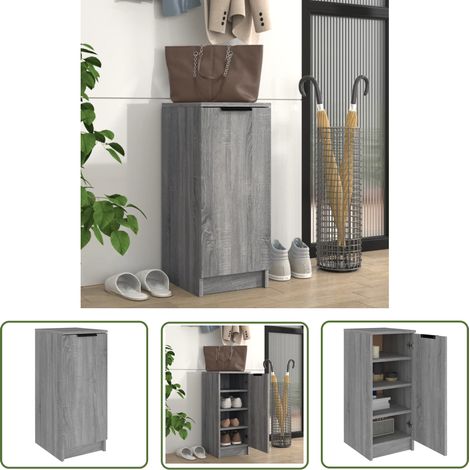 Furniture Limited - Meuble à chaussures Sonoma gris 30x35x70 cm B (1/5)