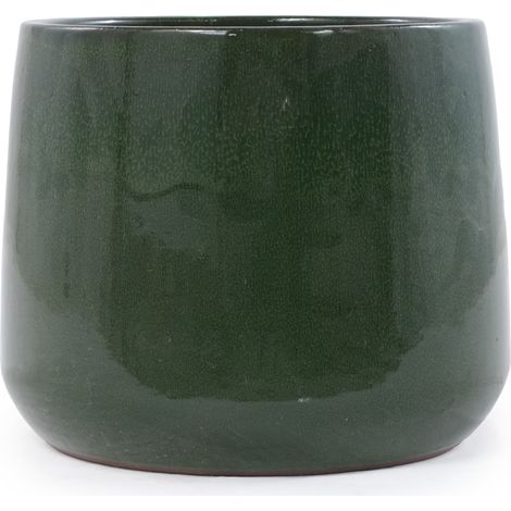 Set de 4 macetas de cerámica esmaltada verde oscuro, Ø 33/26/20/15 cm (1/5)