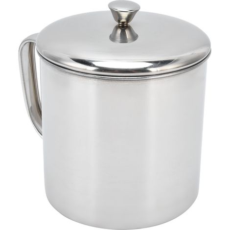 Tasse à thé portable en acier inoxydable 304 avec couvercle et poignée, idéale pour boire du lait à la maison, en extérieur ou en voyage.