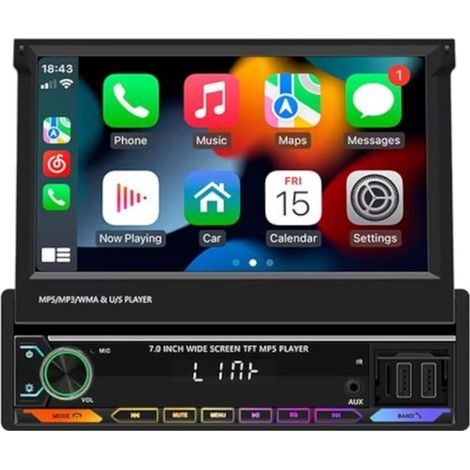 Autorradio 1 DIN SWM 9614C 7 pulgadas Bluetooth/Carplay USB Negro (1/5)
