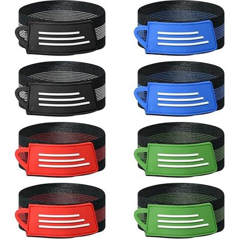 Lot de 8 pinces à pantalon élastiques – Réfléchissantes – Cyclistes – Maintien – Sports nocturnes et marche (1/5)