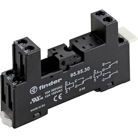 Finder 95.85.30 Zoccolo per relè Finder 40.51, Finder 40.52, Finder 40.62 (L x L x A) 81.9 x 15.5 x 46.8 mm 1 pz.