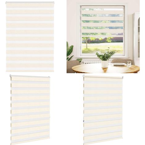 vidaXL Zebrarollo Marmorbeige 115x150cm Stoffbreite 110,9 cm Polyester (1/5)