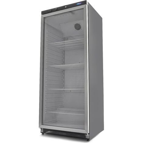 Réfrigérateur professionnel 600L noir à porte en verre contrôle électronique système de refroidissement R600a - Maxima