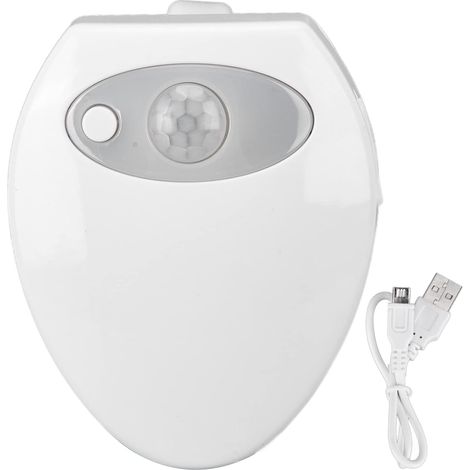 Lumière de toilette, Capteur de mouvement, Double LED, Lumière de cuvette en céramique, Changement automatique de couleur (1/5)
