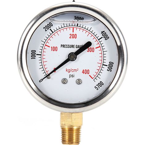 Manomètre de pression de carburant hydraulique 0-5700 PSI, filetage standard américain (1/5)