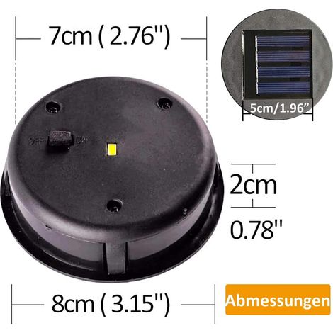 Dessus de remplacement de lumière solaire avec abat-jour de panneau solaire d'ampoule de LED, décoration de jardin MNS (1/4)