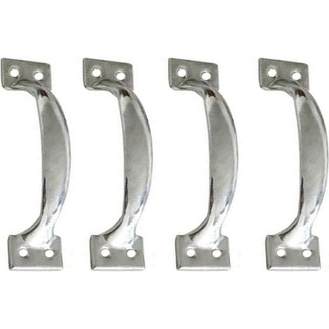 Set mit 4 Vintage-Scheunentürgriffen für Küchenschränke, Lochabstand: 101 mm, silberfarbenes Eisen (1/4)