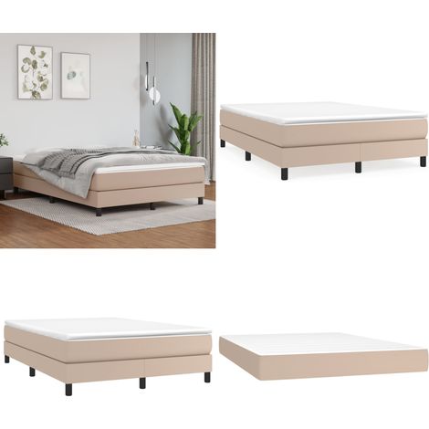 Boxspringbett Matratze Cappuccino-Braun 140x200cm Kunstleder - Boxspringbett - Doppelbett - Bettenrahmen - Kunstlederbett - Capucchino Braun - Home & Living (1/5)