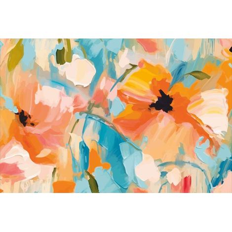 Tappeto in velluto con motivo astratto floreale 45x75cm - Mercurio