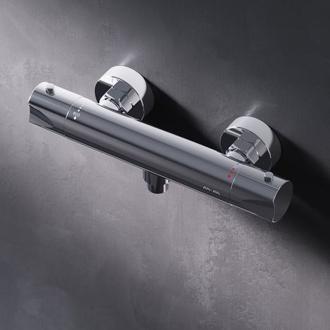 AM.PM Mitigeur Thermostatique de Douche Chrome Robinet Baignore Thermostatique 38℃ Mélangeur de Baignoire Thermostatique en Laiton