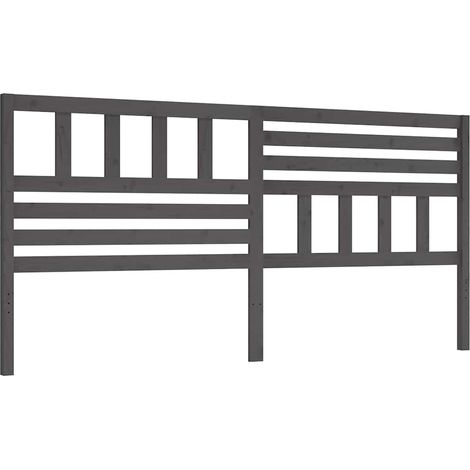 Maison Exclusive - Testiera per Letto Grigia 186x4x100cm in Legno Massello di Pino (1/5)