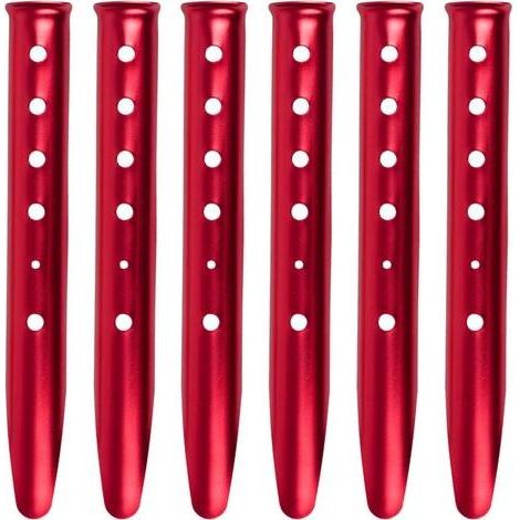 6 Pièces Piquets de Tente en Forme U en Alliage d'Aluminium 31 cm Sardines Sable Fixation (Rouge)pour Neige Plage Camping Randonnée (1/5)