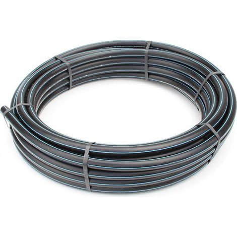 Tube polyéthylène HD bande bleue Ø32mm – Longueur 25m – Pression 16 bars – Flexibilité optimale pour réseaux d'eau potable