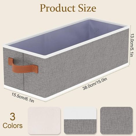 Set avec 1 organisateur de rangement, panier pour sous-vêtements, panier pour vêtements, gris, 38x15,5x13cm