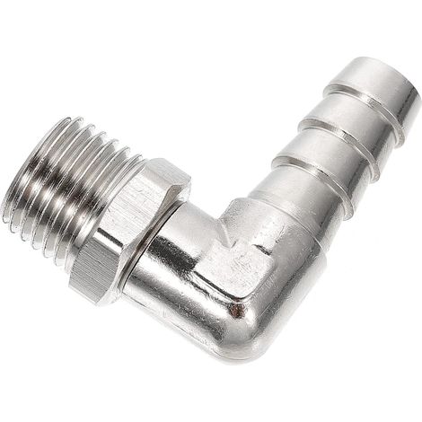 Raccord De Tuyau D'air Coudé à 90° En Acier Nickelé 1/4, Connecteur Rapide Pneumatique Pour Compresseur Air, Résistant Haute Température Accessoires Compresseurs Air - (1/5)