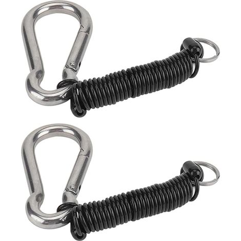 Paquete de 2 cables de freno de remolque desmontables, carrete de remolque de resorte de acero inoxidable, correas de cable de seguridad de alambre de acero de alta resistencia para remolque de autoca (1/5)