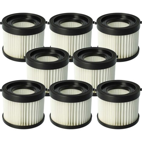 vhbw 8x Filter compatible with Milwaukee M18 CV-0, M18 CV Vacuum Cleaner - HEPA filter Black White