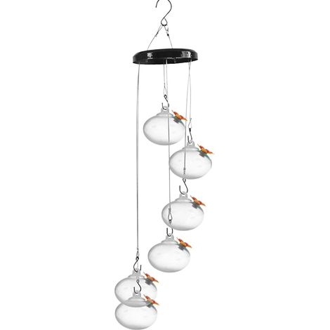 Mangeoire extérieure pour colibris, mangeoire pour colibris Ensemble de 6 carillons éoliens pour mangeoire à Eau pour Mangeoire à Oiseaux pour Ornement de Jardin, Montage sur fenêtre d'ar (1/5)