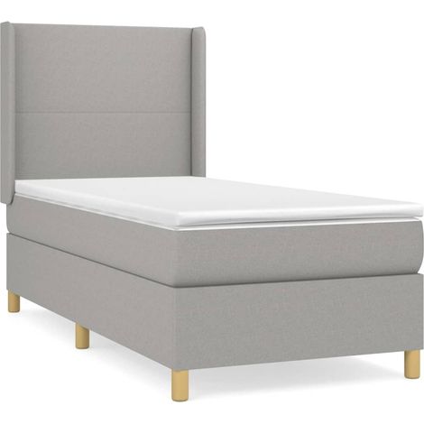 Maison Exclusive - Boxspringbett mit Matratze Hellgrau 90x190 cm