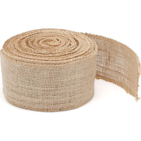 Ein natürliches Juteband, 6 cm x 10 Meter, handgefertigtes Leinenband.