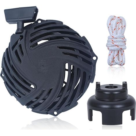 Démarreur à Rappel Kit Pour Briggs & S 593959 593960 Tondeuses à Gazon, Démarreur avce Tasse de démarrage Griffe, Corde de démarrage, Remplacement 590588, 591139, 593961