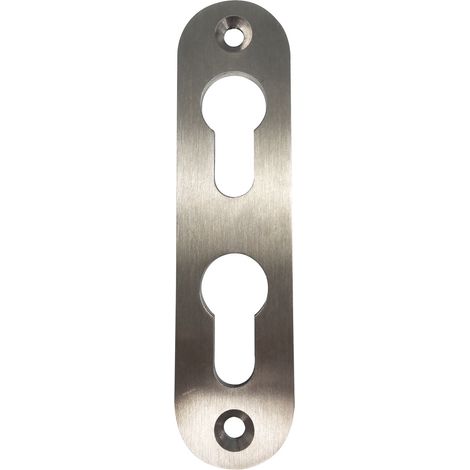 PZ-Rosette mit 2 PZ-Lochungen, oval, Edelstahl matt