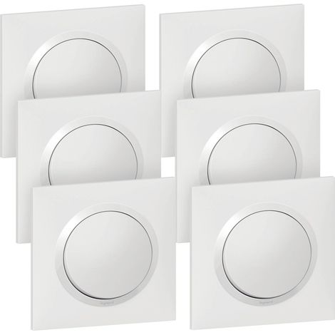 Legrand - Lot de 6 interrupteurs ou va-et-vient dooxie complet - blanc